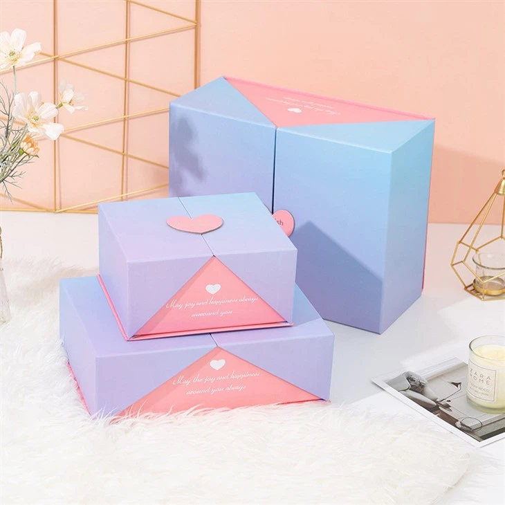 Cajas de regalo de lujo con puerta doble arcoíris