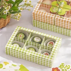 Cajas de embalaje para alimentos de panadería con 6 compartimentos